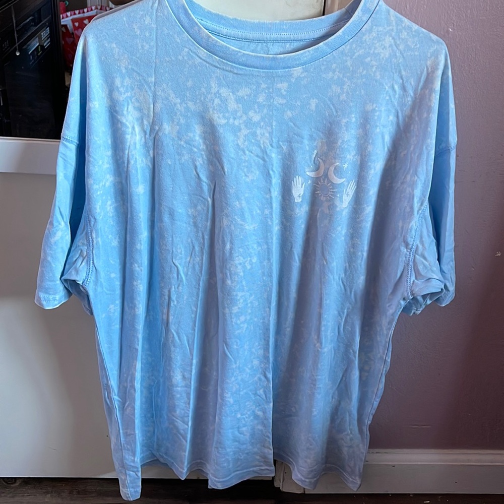 Blue oversized T-shirt with white spots